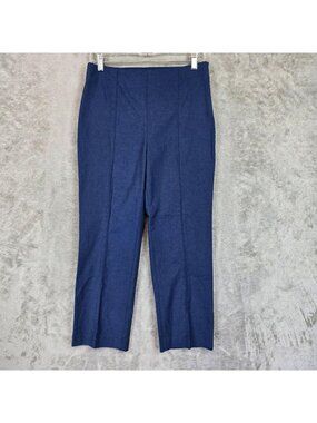 Ann Taylor Dress Pants Womens 6P Blue Twill Straight Ankle Work Office